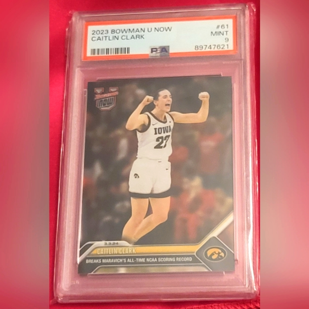Psa 9 Caitlin clark Iowa College card...Maravichs all time scoring record Broken